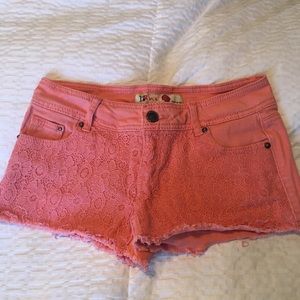 2 for $10! Coral jean shorts